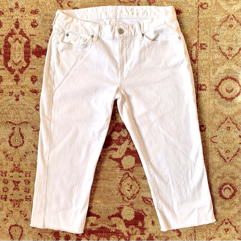 7 for all mankind capri Kimmie straightleg Perfect jean w frayed hem, size 30 - Picture 2 of 6